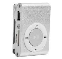 Mxzzand MP3 Player with Bluetooth Portable Music Player Mini MP3 Back Clip  Player Durable with Memory Card and Cable(Silver)