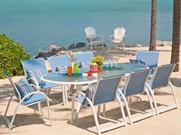 Telescope Casual Aruba Il Sling Aluminum Dining Set Patio Dining Set Stylish Patio Furniture Patio