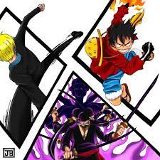 drawing of Luffy, Zoro & Sanji by me. let me know your thoughts! :  rOnePiece