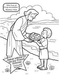 Jesus Feeds The 5 000 Mark 6 30 44 Pinner Has Nice Coloring Pages Pinned For Jesus Wan Sunday School Coloring Pages Bible Coloring Pages Preschool Bible