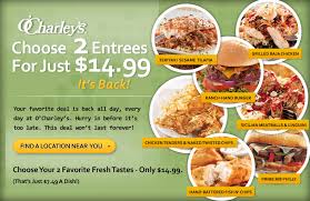 O Charley S 2 Entrees Dessert 15 Tip Hip2save