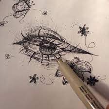 Pen Sketching Eyes Micron Pen Art Eye Sketch Hippie Art