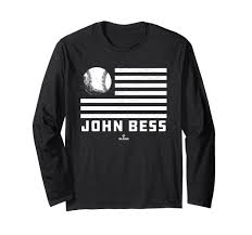 Amazon.com: Flag Stripes John Bess Prospect Baseball Fan Gear Long Sleeve  T-Shirt : Clothing, Shoes & Jewelry