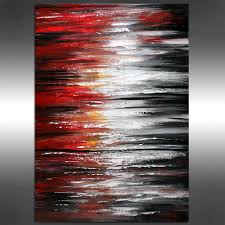 Black And White Oil Paintings On Canvas Red Black And White Oil Painting Abstract Art Sunset Style Abstract Abstract Art Painting Oil Painting Abstract