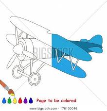 To print the coloring page: Airplane Be Colored Vector Photo Free Trial Bigstock