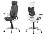Monarch Office Chair - White/Grey Mesh/Chrome High-Back Exec