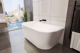 The two bathrooms do not include tubs. Alegra 1400 1500 1700 Back To Wall Freestanding Bath White Decina Bathroomware
