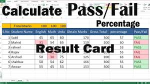 Calculate Pass Fail And Percentage In Excel By Learning Center In Ur Learning Centers Excel Tutorials Learning