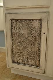 Use Decorative Tin Tiles To Resurface Cabinet Doors Tutorial Faux Tin Tiles Faux Tin Tin Tiles