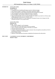 Lead Line Cook Resume Samples Velvet Jobs