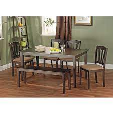 Complete your dining space with the warm, traditional style of the. Metropolitan 6 Piece Dining Set With Bench Espresso Walmart Com Dining Set With Bench Kitchen Table Settings Dining Table Chairs