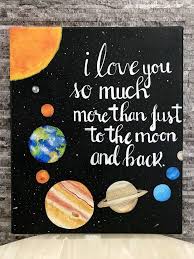 Ich Liebe Dich So Viel Mehr Als Nur Zum Mond Und Zuruck Zum Malen Nach Carlos Caro Mond Malerei Susse Leinwand Gemalde Auf Leinwand