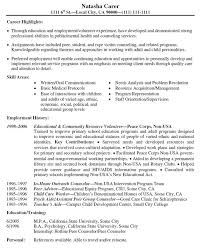 resume format volunteer experience