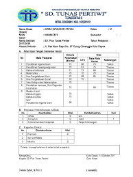 Raport uts k13 sd revisi 2018 semester 1. Format Raport Uts