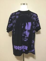 Vintage 1995 Wwf Undertaker All Over Shirt Xl Wrestling Wwe Purple Black Titan