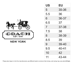 Coach Women S Shoes Size Chart Best Picture Of Chart