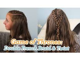 Having 2 daughters with short hair, we're always trying to come up with hairstyles… hairstyles. Double French Braid And Twist Game Of Thrones Cute Girls Hairstyles Youtube