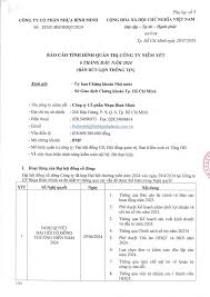 CÔNG TY CỔ PHẦN NHỰA BÌNH MINH Số: 12/BC-BM/HĐQT/2024