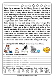 reading comprehension to learn numbers and counting