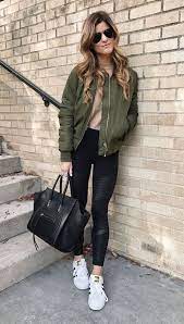 Olive Green Bomber Jackets Howtowear Fashion Olive Green Bomber Jacket Winter Jacket Outfits Olive Bomber Jacket Outfit