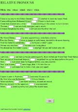 The basic relative pronouns are who, which, and that; English Exercises Relative Clauses