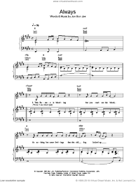 And i will love you, baby, always, and i'll be there forever and a day, always. Jovi Always Sheet Music For Voice Piano Or Guitar V2