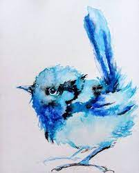 Blue bird of happiness blue bird print blue bird art blue | etsy. Blue Bird Painting By Daniela Vasileva Saatchi Art