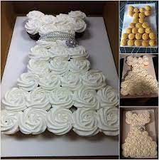 Stylish Board Make An Amazing Wedding Dress Cupcake Cake For Bridal Shower Bridal Shower Cupcakes Wedding Cakes With Cupcakes Wedding Cupcakes