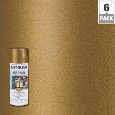 Rust Oleum Stops Rust 11 Oz Metallic Champagne Bronze Protective Spray Paint 6 Pack 313142 The Home Depot