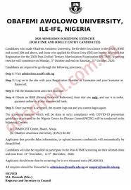 Jamb 2021 registration starting and closing date, jamb 2021 exam date, jamb cbt app and latest jamb news updates for 2021 is our topic today. Oau Post Utme De Form For 2020 2021 Updated