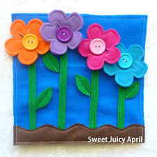 Flower Button Quiet Book Page By Sweetjuicyapril On Etsy 18 00 Quiet Book Patterns Diy Quiet Books Felt Books