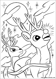 Papa noël rue des nuages pôle nord. Coloriage Rudolph Renne Du Traineau Du Pere Noel