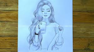 See more ideas about drawings, art drawings, sketches. Easy Girl Drawing With Pencil Step By Step