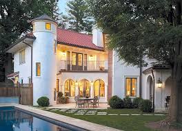 A Family Room And Master Suite Addition With A Circular Stair Tower Complement A 1920s Medi Mediterranean Homes Mediterranean Revival Mediterranean Style Homes