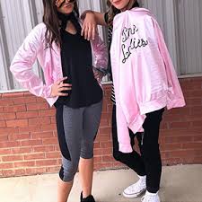 Maybe you would like to learn more about one of these? Amazon Com Caiying Ladies 50s Grease T Bird Danny Pink Satin Jacket Halloween Costume With Scarf Clothing