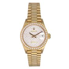 Tissot lovely analog bracelet watch. Rolex President Ladies 18k Gold Watch Pleiade Diamond Dial 69178