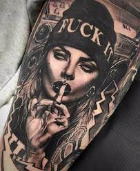 Gangster tattoos are used not only as style statements but also as marks of belonging to a particular gang. Gangster Tattoo Shared By Caro Schindler On We Heart It