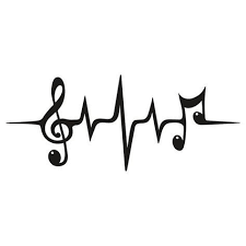 Music Pulse Heartbeat Notes Clef Frequency Wave Sound Festival Sticker By Anne Mathiasz 2021 Muzik Dovmeleri Dovme Gecici Dovme