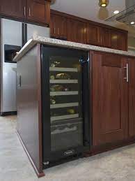 Built In Wine Cooler In The Kitchen Island Kitchen Wine Fridge Kitchen Built In Wine Cooler