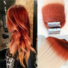 The best hairstyle to go with this hair color. Amazon Com Hairdancing 16 Ombre Color Red Brown To 613 Bleach Blonde Ombre Tape In Skin Weft Remy Human Hair Extensions 100 Real Human Pu Hair 50g 20 Pcs Beauty