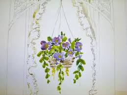Easy basket of flowers painting. How To Paint A Hanging Basket Of Flowers In Watercolor 11 Steps