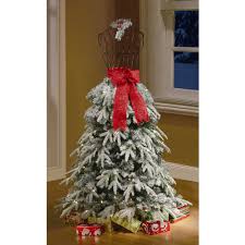 This mannequin christmas tree is made using a partial silhouette. Holiday Time Artificial Christmas Trees 5 Flocked Dress Form Artificial Tree Clear Lights Walmart Com Walmart Com