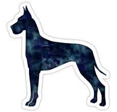 Great Dane Black Watercolor Silhouette Stickers By Tripoddogdesign Redbubble Great Dane Great Dane Puppy Dane Dog