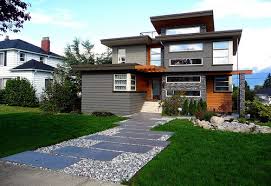 This modern stairwell hardscape uses large format concrete pavers in our popular rice white color as stepping stones. Gray Pavers Walkway Novocom Top
