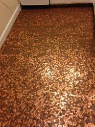 How To Install A Copper Penny Floor A Made In Usa Diy Project Usa Love List Penny Floor Penny Floor Designs Bathroom Art Diy