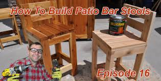 Add glue to the joints, drill pilot holes through the supports and insert 2″ screws into the seat. How To Make Simple Bar Stools 2x4 Bar Stool Youtube