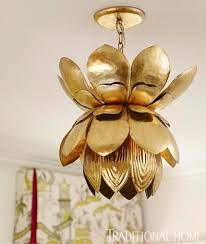 Worlds Away Gold Leaf Blossom Pendant Flower Lights Design Cool Lighting