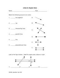 Lines Angles Quiz By Jennifer Van Hill Teachers Pay Teachers In 2020 Angles Worksheet Persuasive Writing Prompts Angles