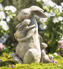 Momma And Baby Bunnies Garden Statue Garden Statues Rabbit Sculpture Bunny Statue Animal Statues