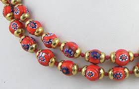 Vintage Venetian Red Millefiori Glass
